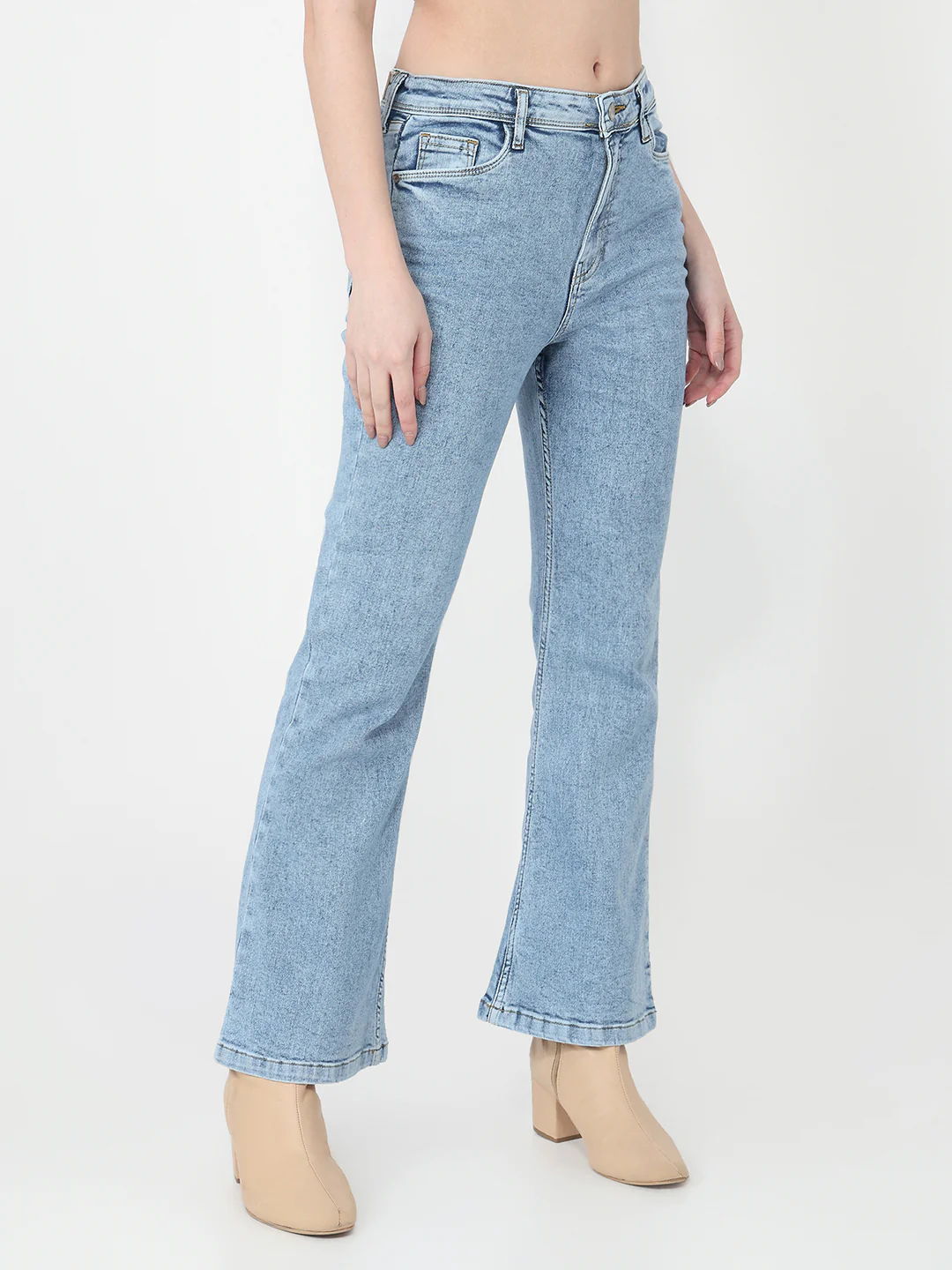 Women Blue High-Rise Flare Jeans - Image 6