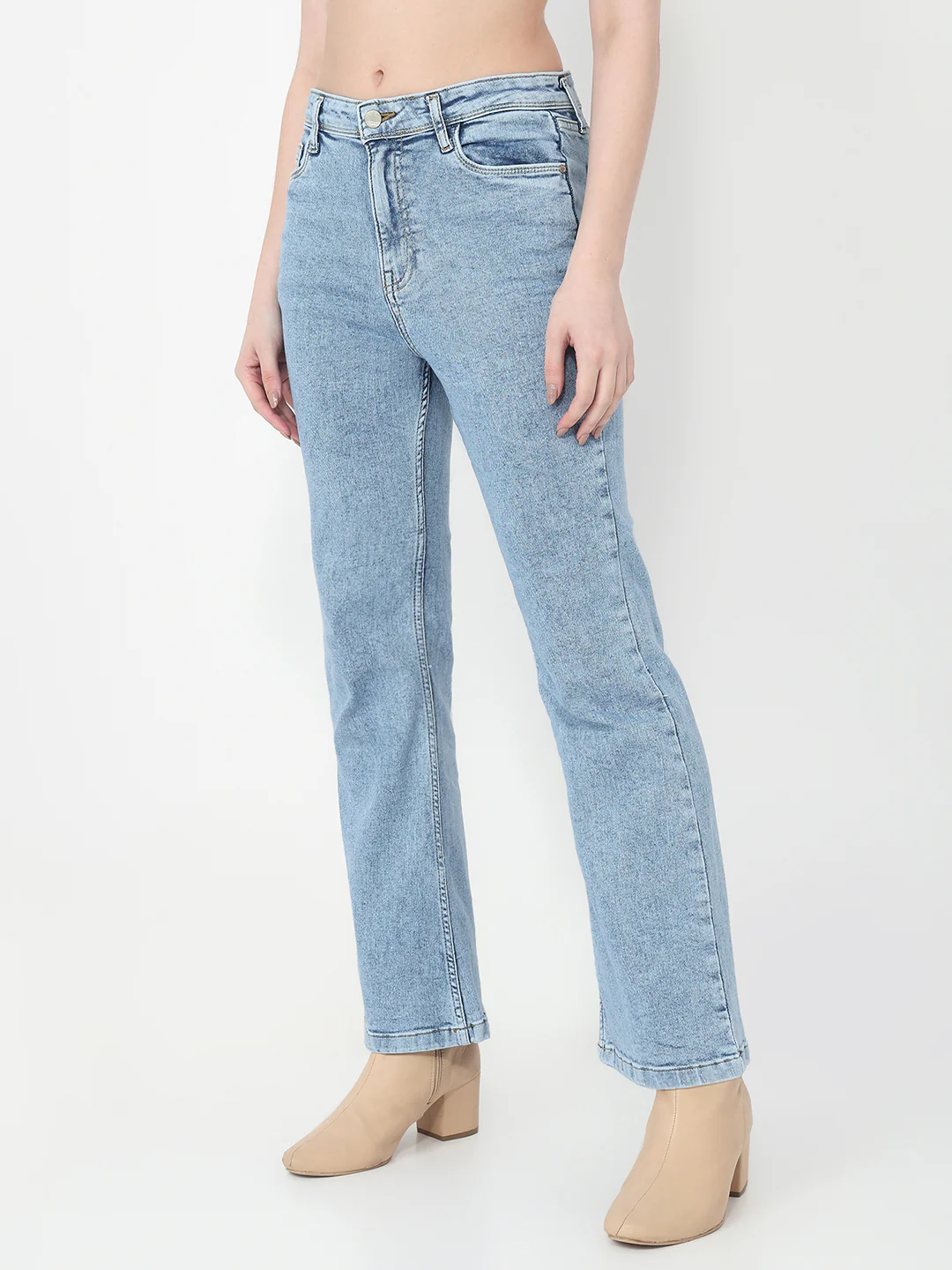 Women Blue High-Rise Flare Jeans - Image 8
