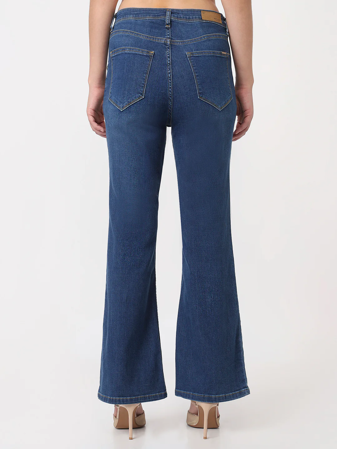Women Blue High-Rise Flare Jeans - Image 3
