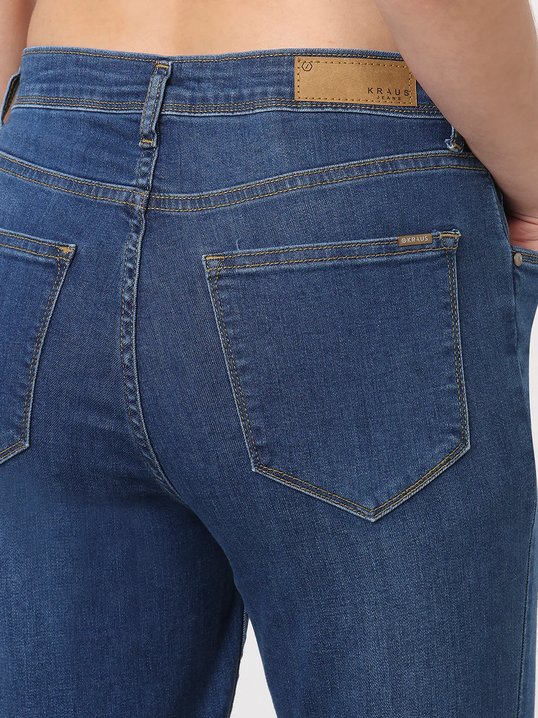 Women Blue High-Rise Flare Jeans - Image 7