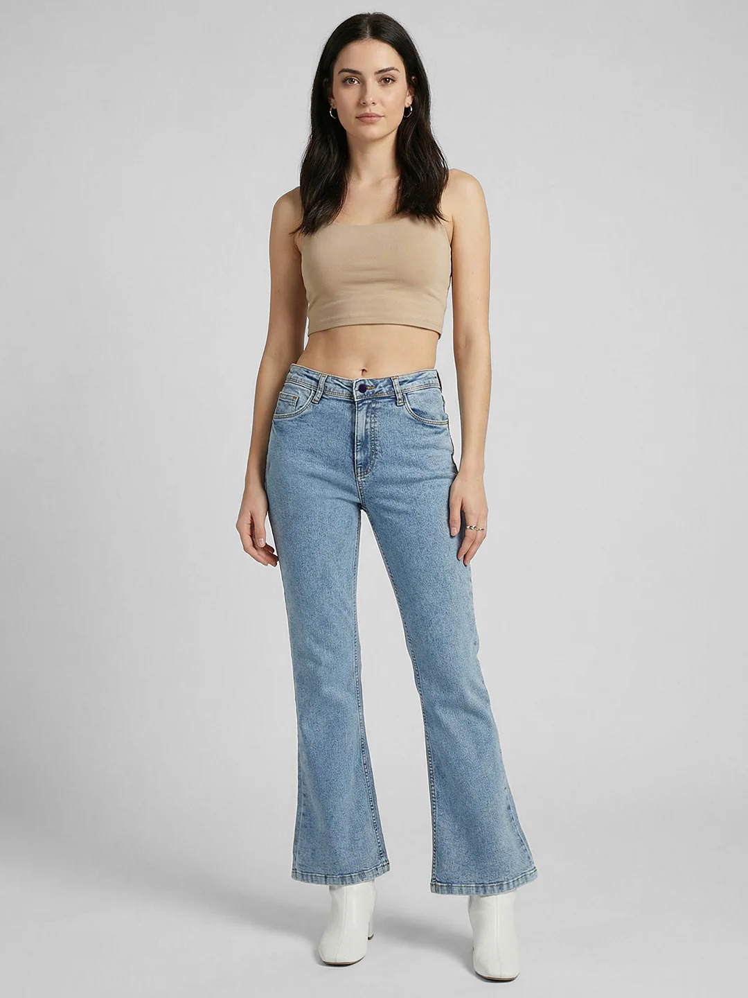 Women Blue High-Rise Flare Jeans