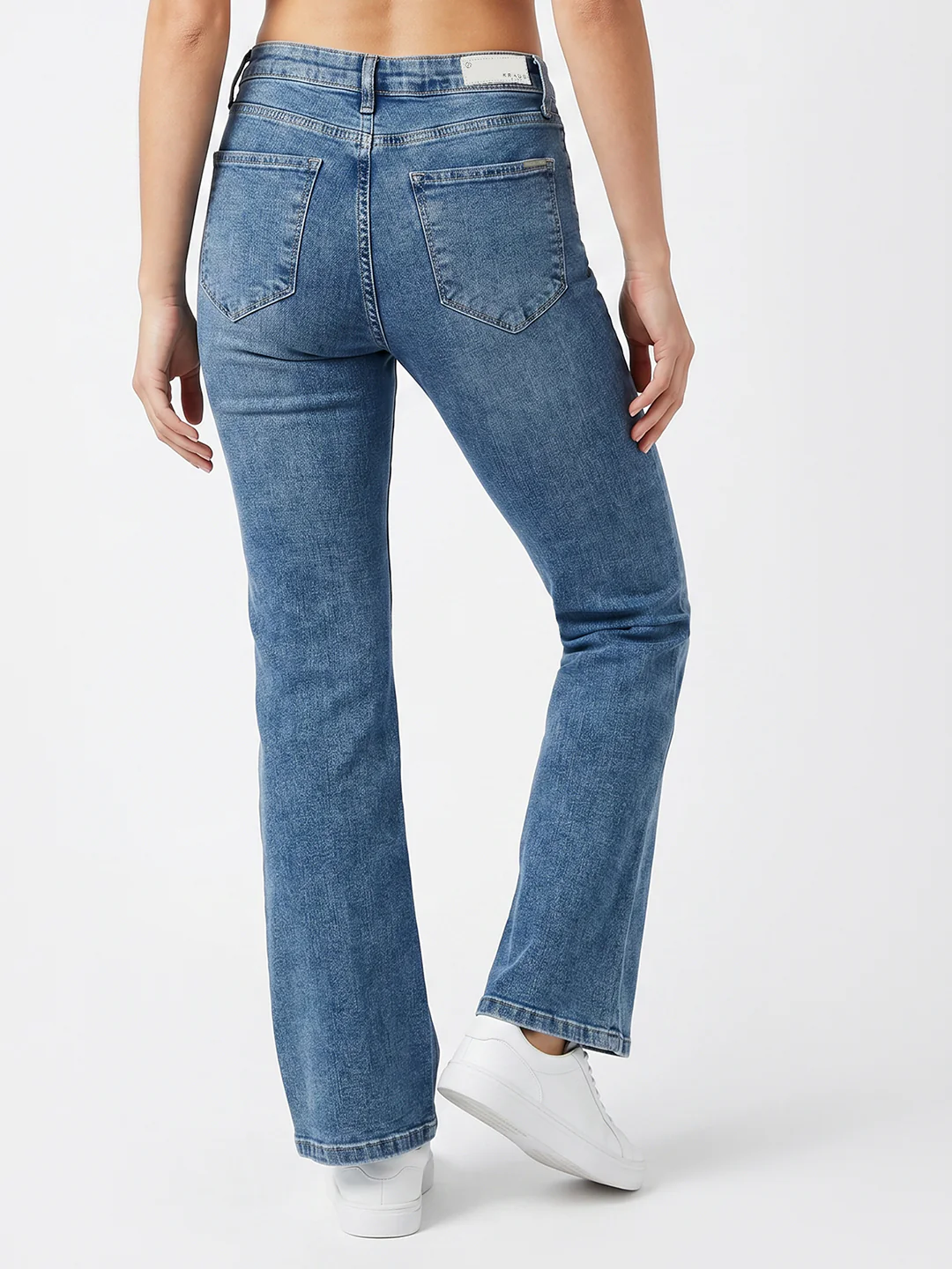 Women Blue High-Rise Flare Jeans - Image 3