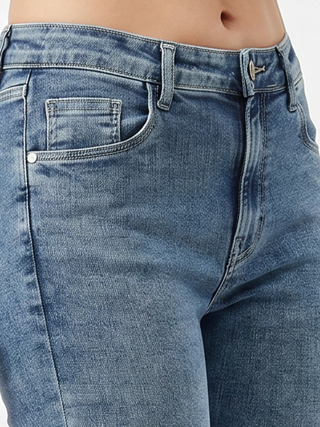 Women Blue High-Rise Flare Jeans - Image 5