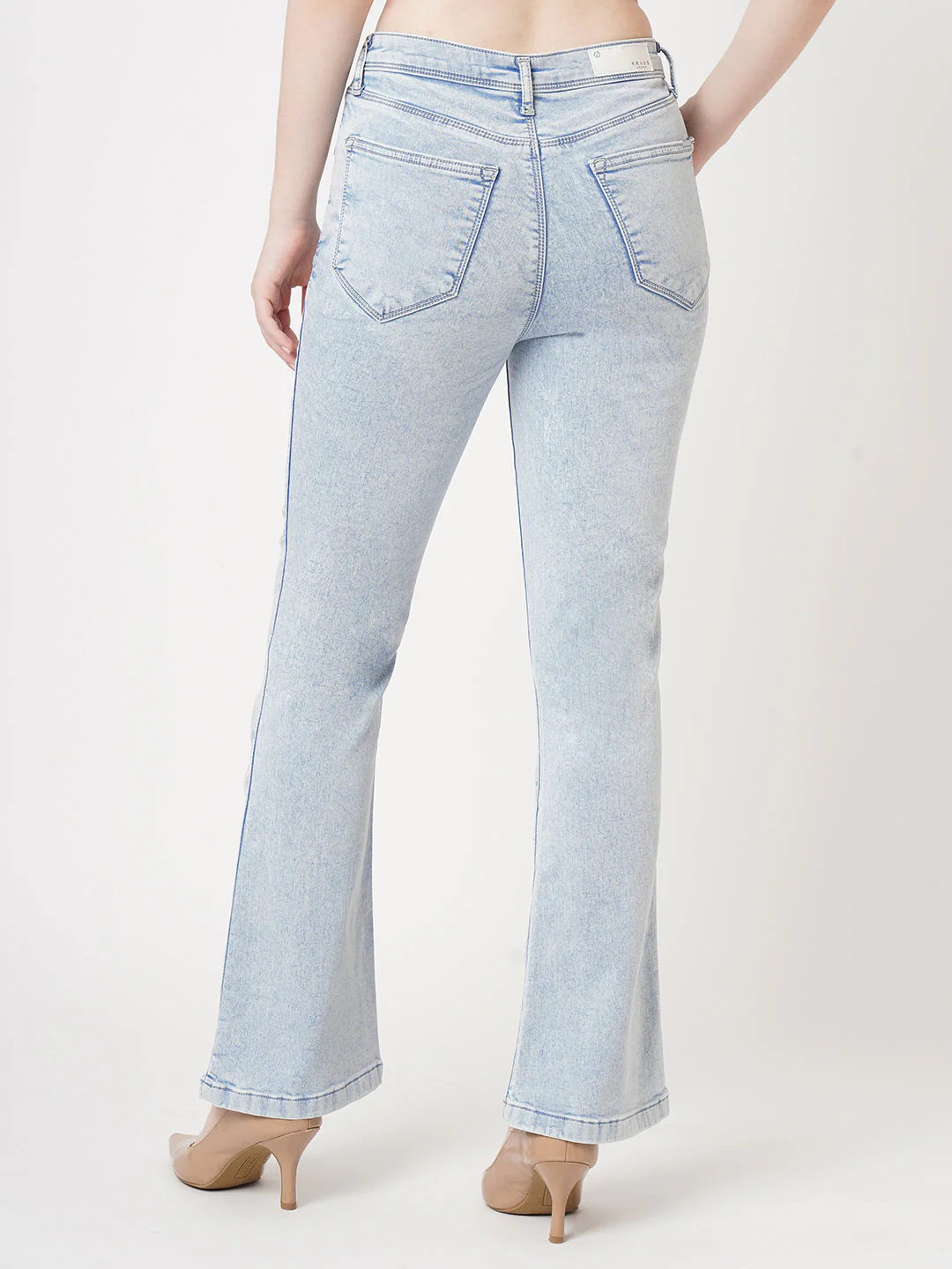 Women Blue High-Rise Flare Jeans - Image 3