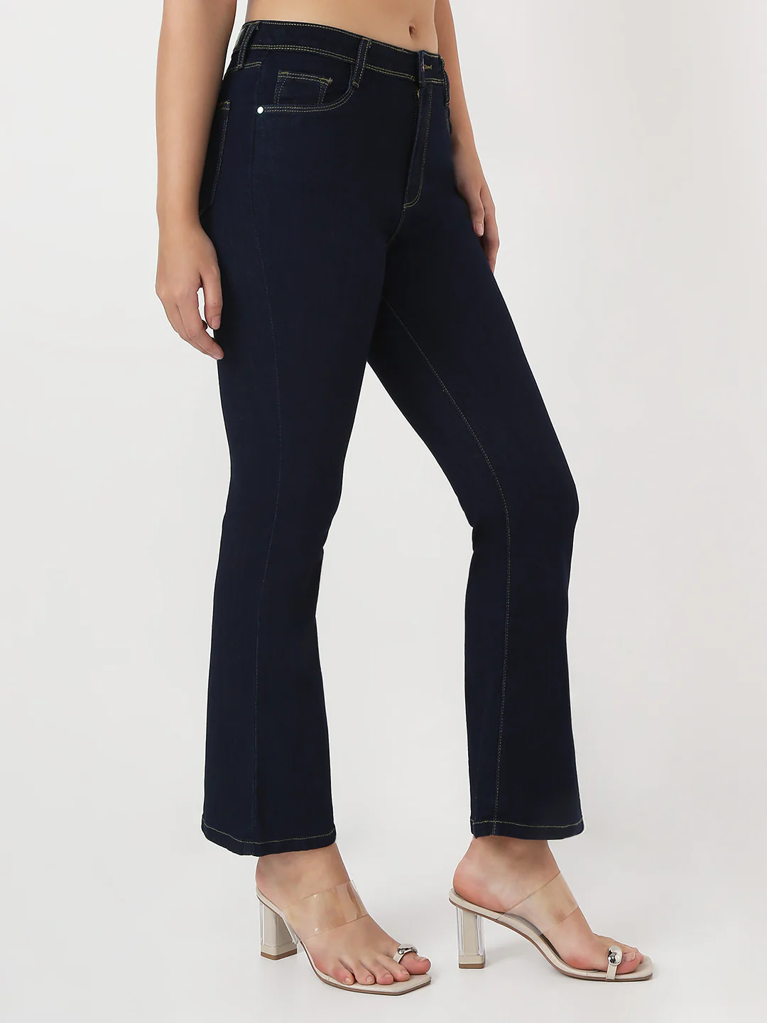 Women Blue High-Rise Flare Jeans - Image 4