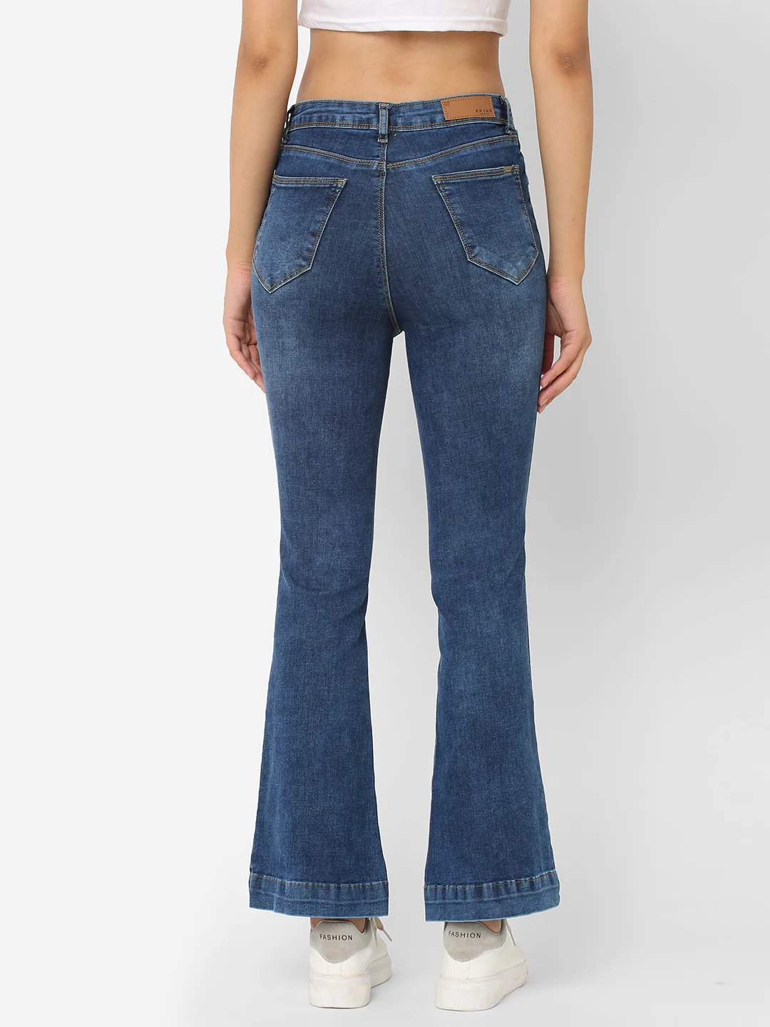Women Blue High-Rise Flare Jeans - Image 3