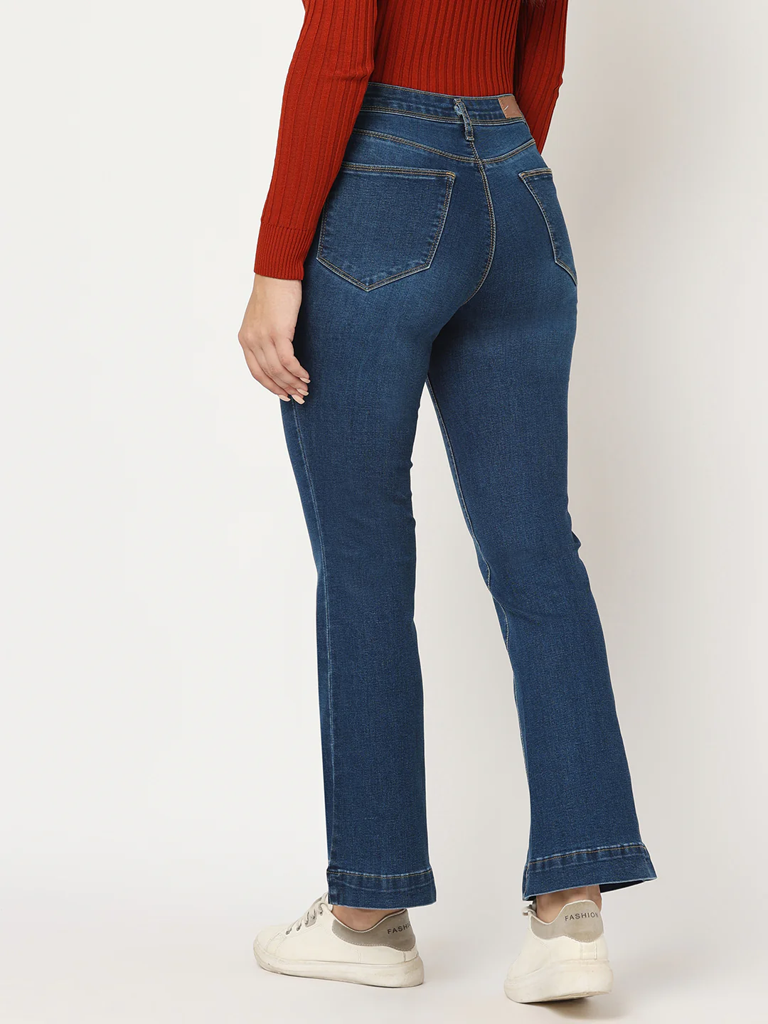Women Blue High-Rise Flare Jeans - Image 3