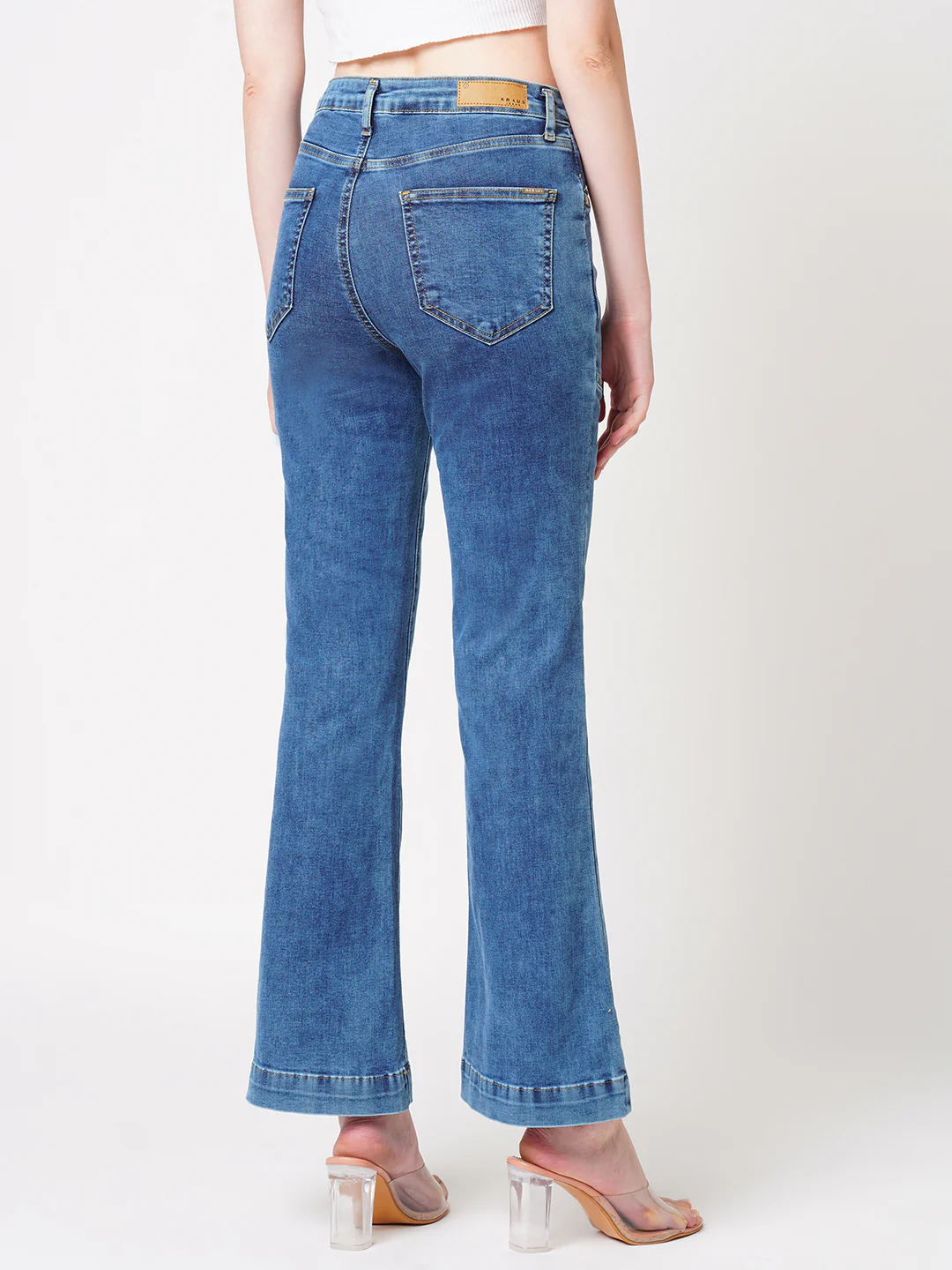 Women Blue High-Rise Flare Jeans - Image 3