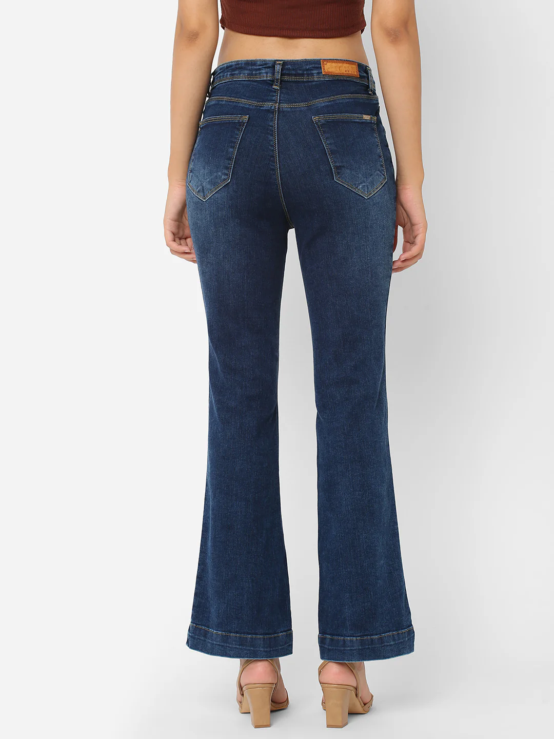 Women Blue High-Rise Flare Jeans - Image 3