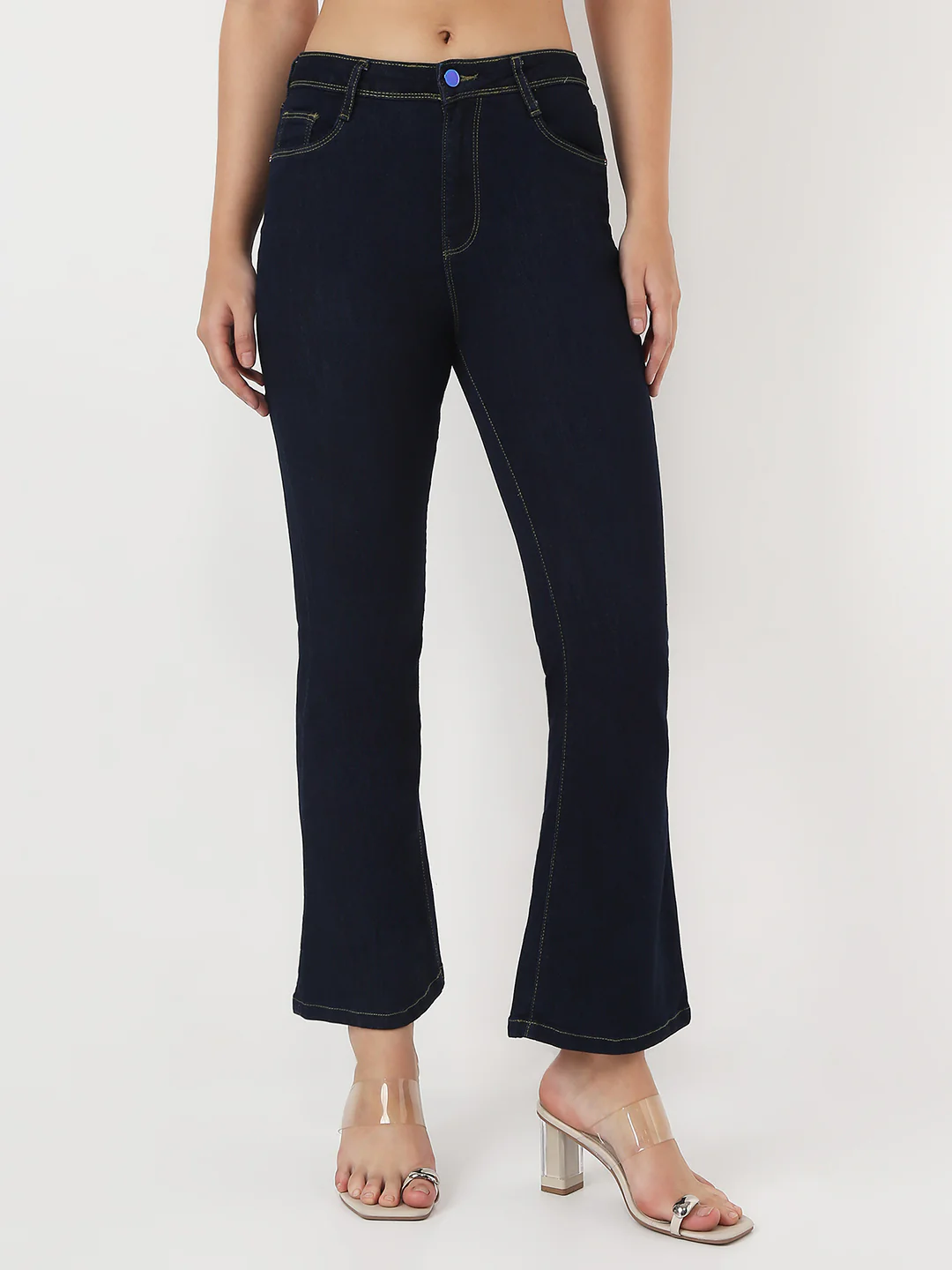 Women Blue High-Rise Flare Jeans - Image 2