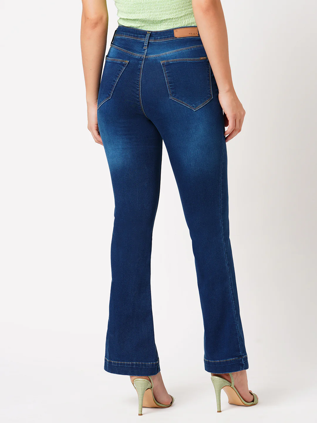 Women Blue High-Rise Flare Jeans - Image 3