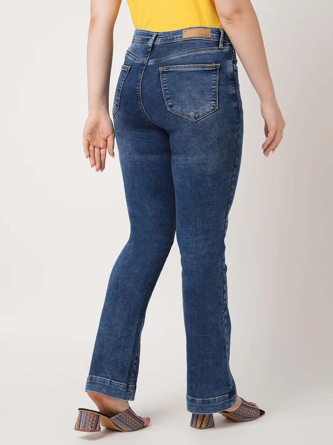 Women Blue High-Rise Flare Jeans - Image 3