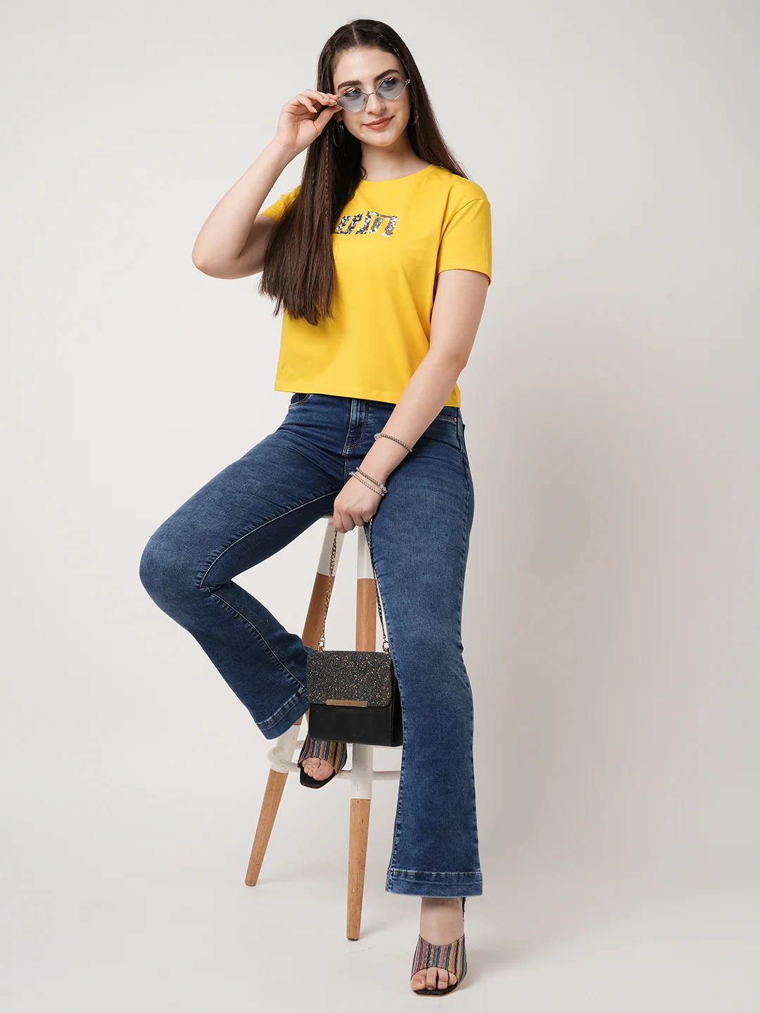 Women Blue High-Rise Flare Jeans - Image 4