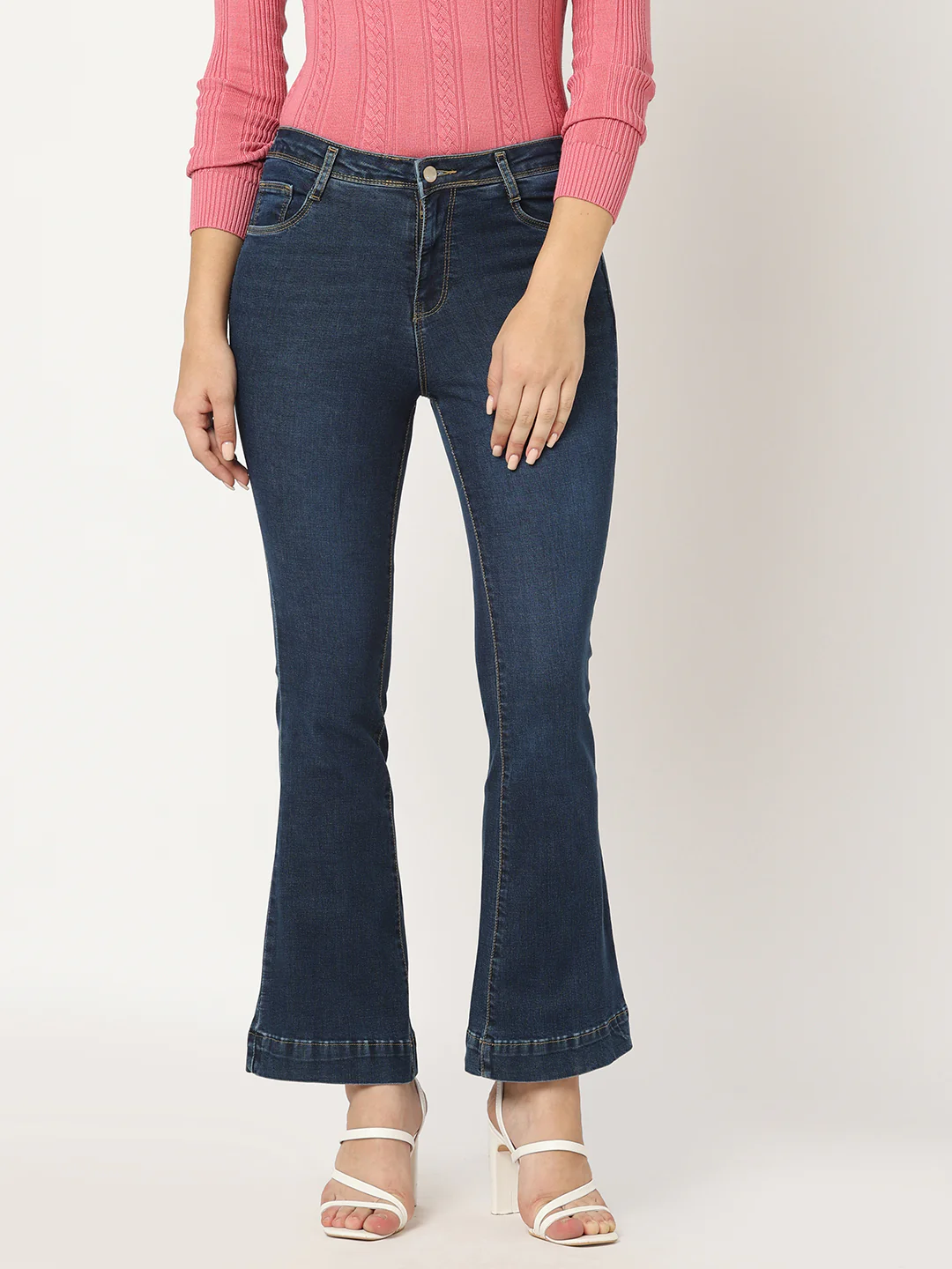 Women Blue High-Rise Flare Jeans - Image 2