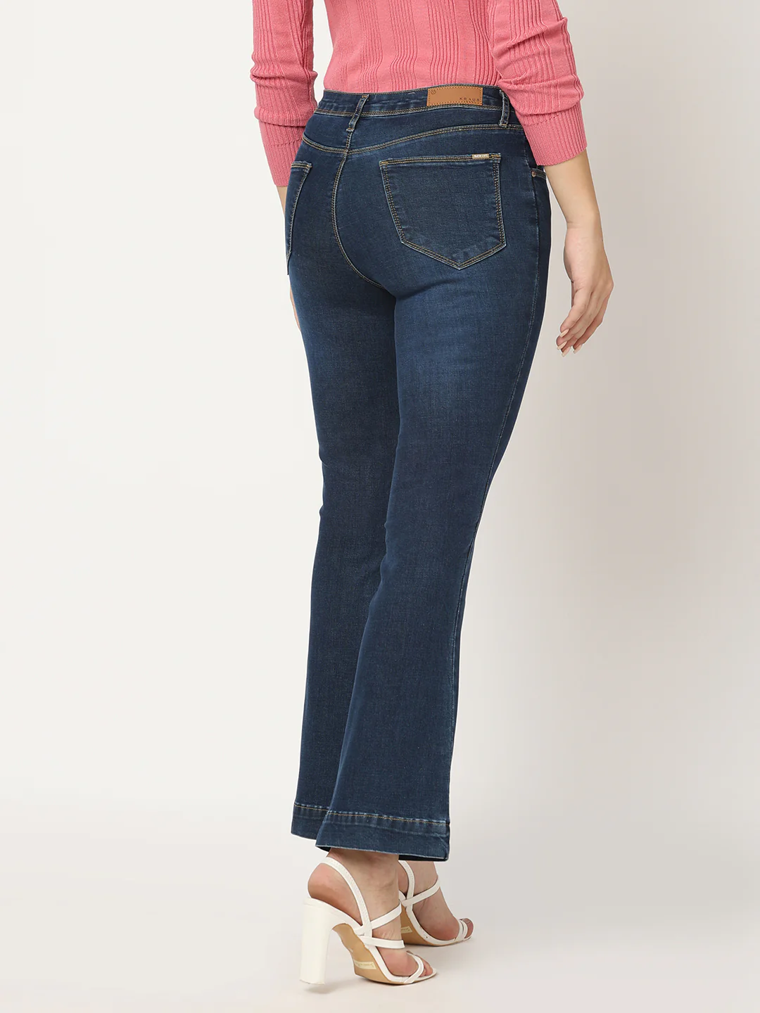 Women Blue High-Rise Flare Jeans - Image 3