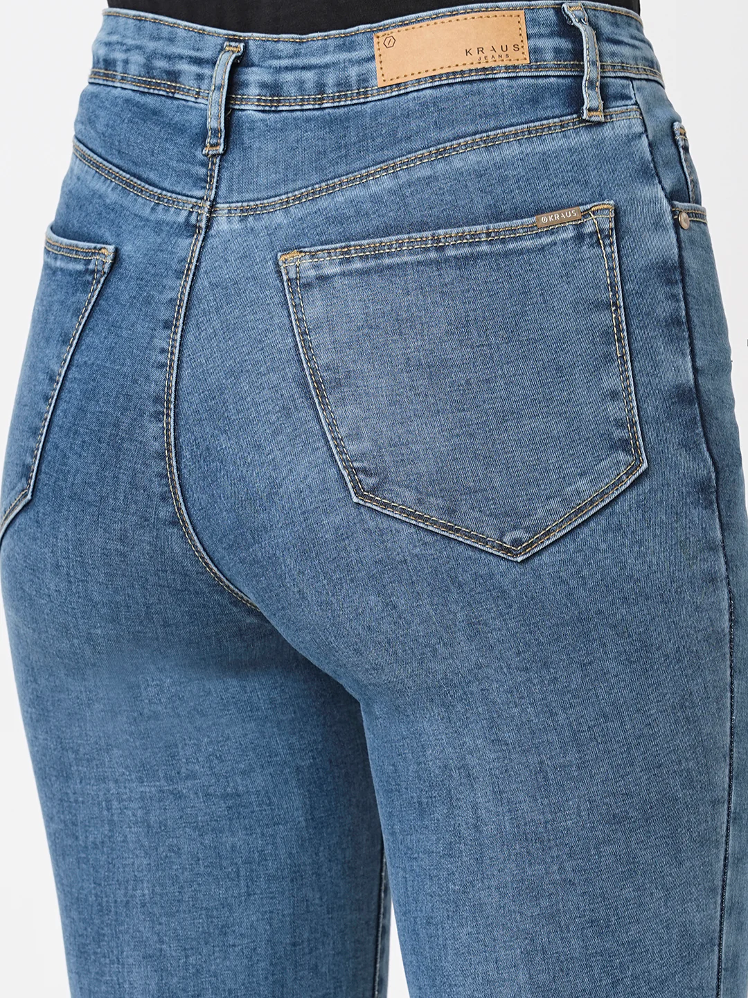 Women Blue High-Rise Flare Jeans - Image 6