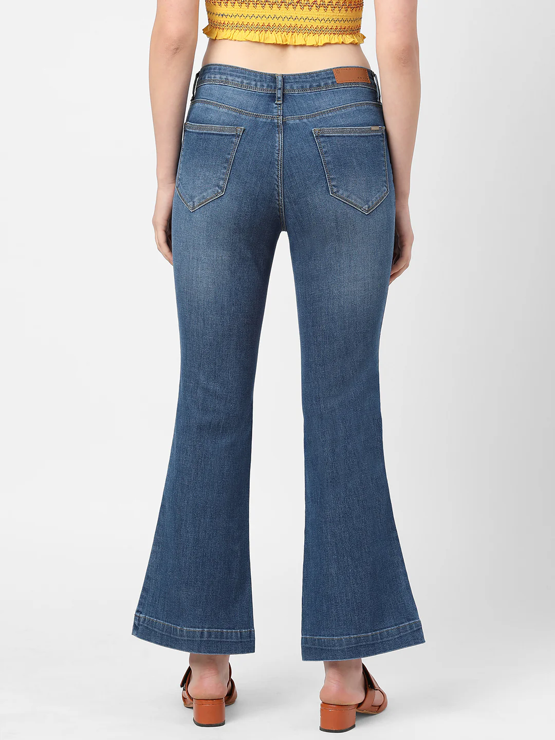 Women Blue High-Rise Flare Jeans - Image 3