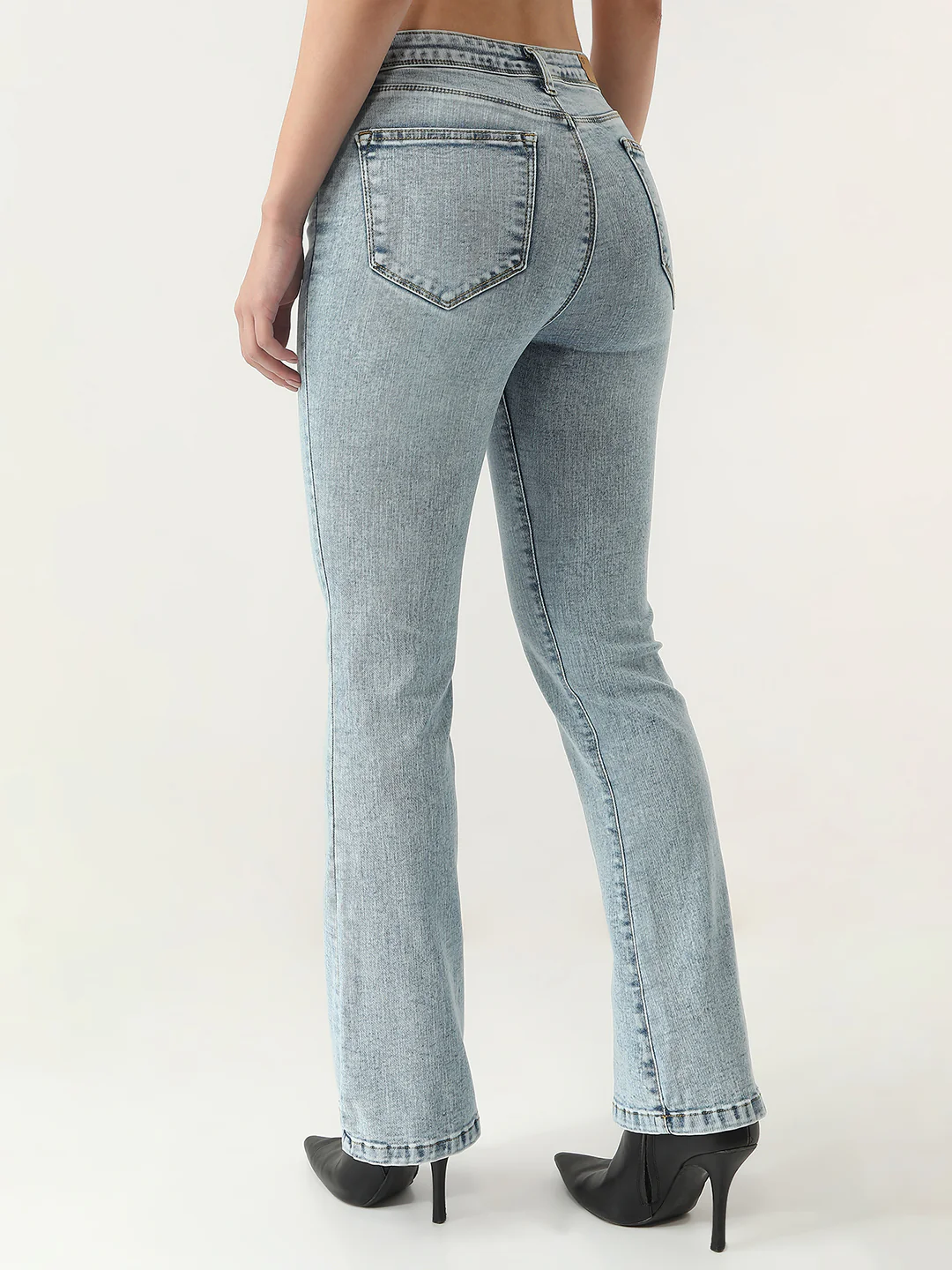 Women Blue High-Rise Flare Jeans - Image 3