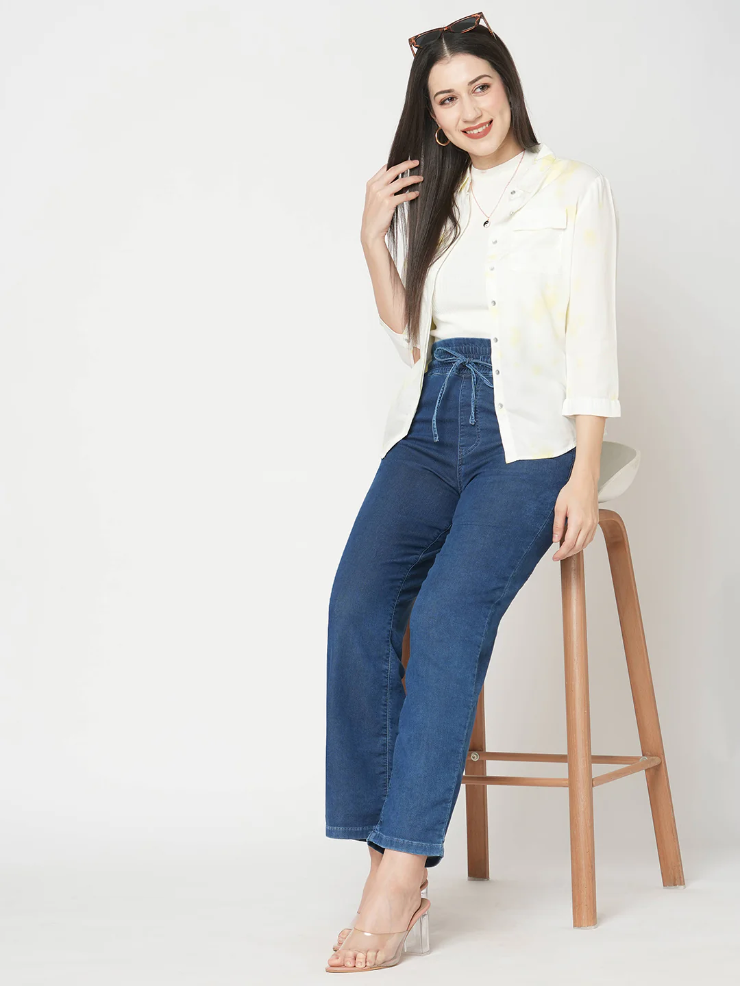 Women Blue High-Rise Jogger - Image 4