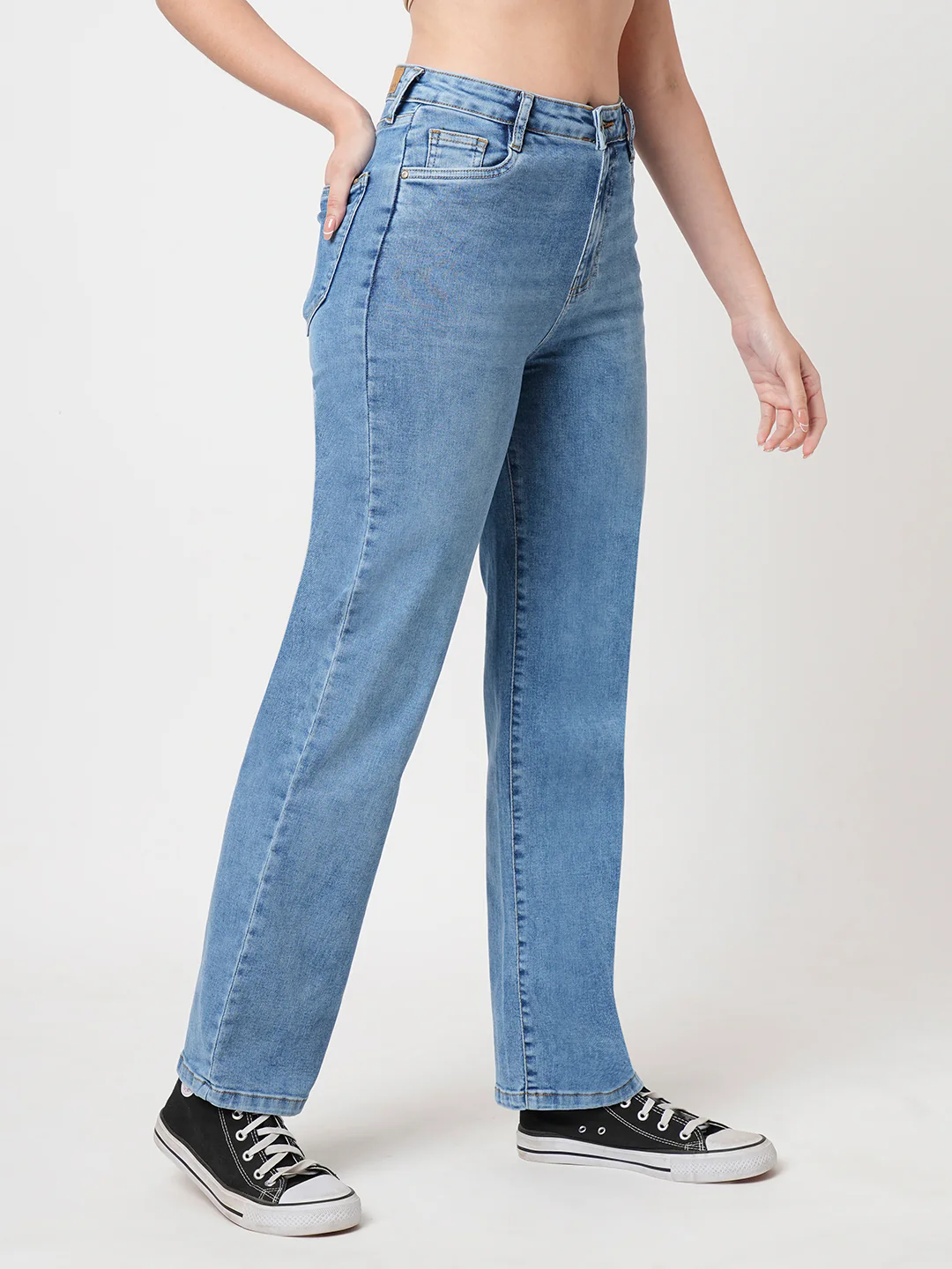 Women Blue High-Rise Loose Straight Fit Jeans - Image 6