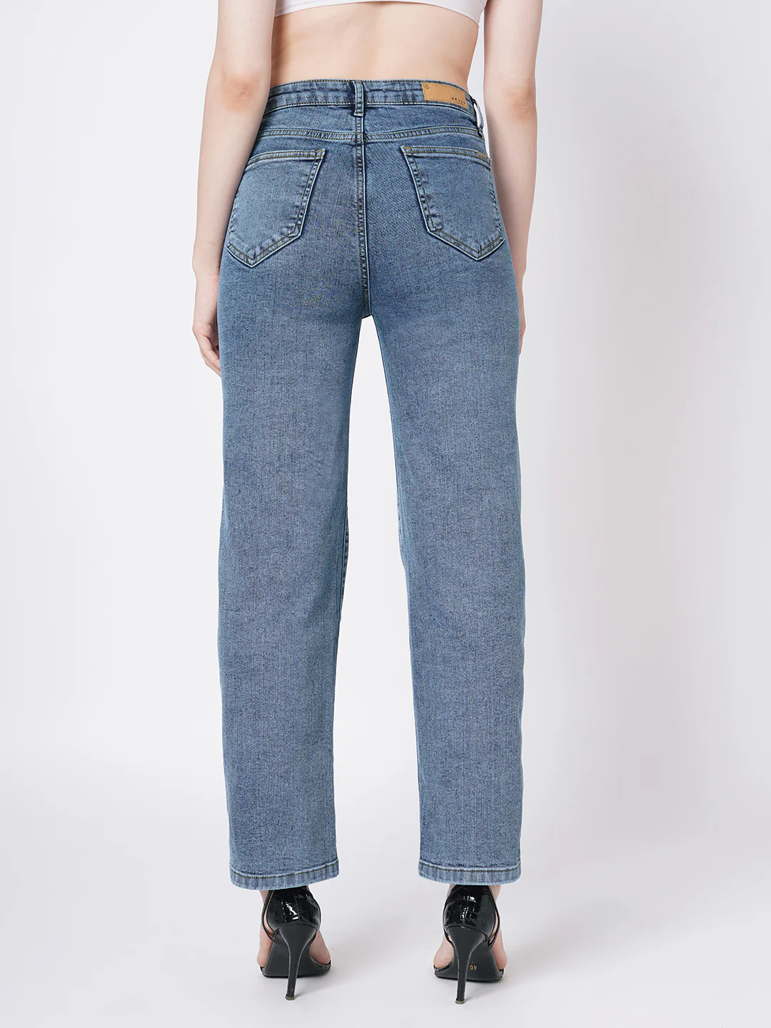 Women Blue High-Rise Loose Straight Fit Jeans - Image 3