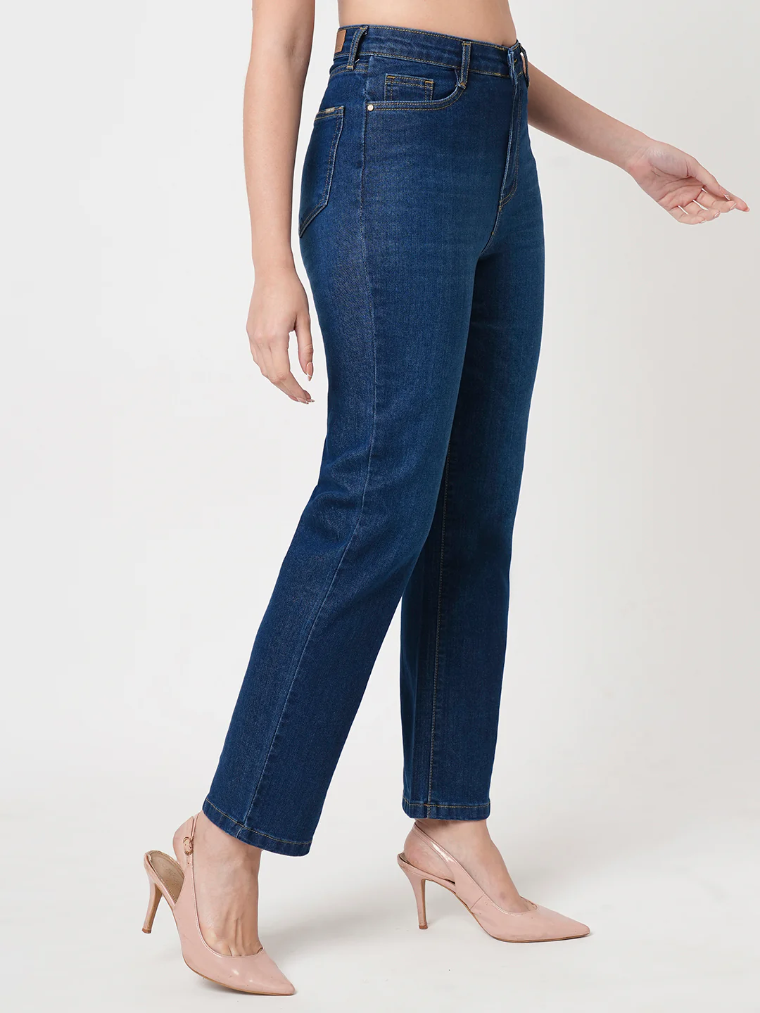 Women Blue High-Rise Loose Straight Fit Jeans - Image 6
