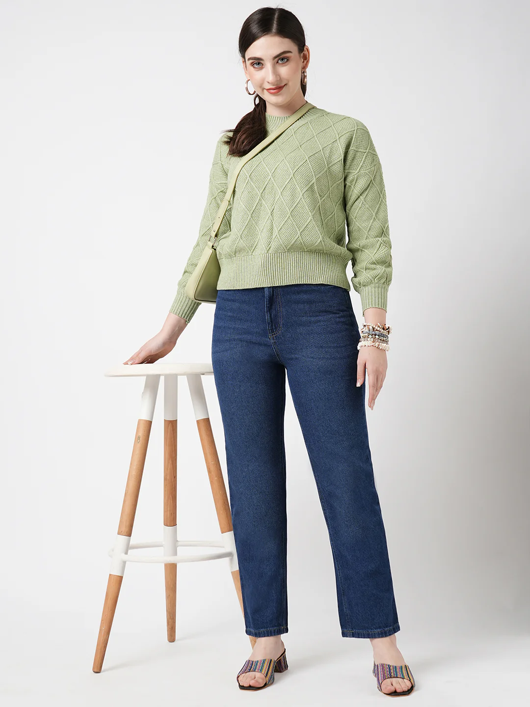 Women Blue High-Rise Loose Straight Fit Jeans