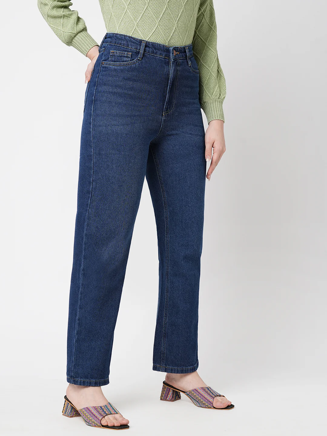 Women Blue High-Rise Loose Straight Fit Jeans - Image 6
