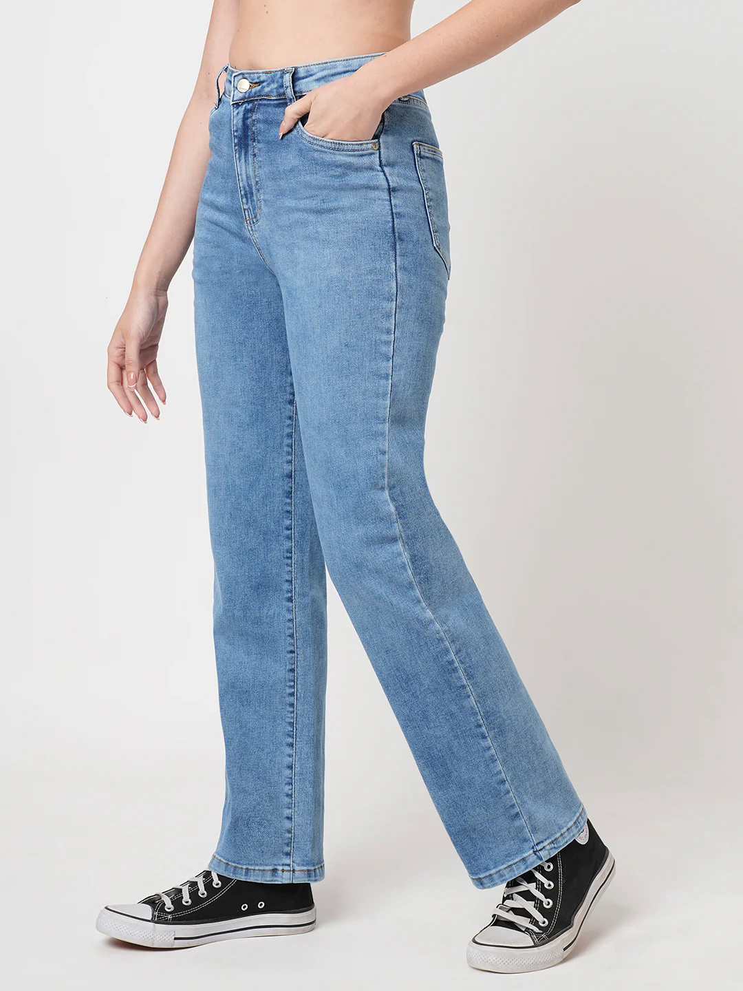 Women Blue High-Rise Loose Straight Jeans - Image 5