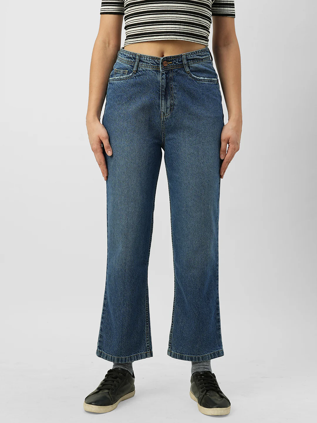 Women Blue High-Rise Loose Straight - Image 2