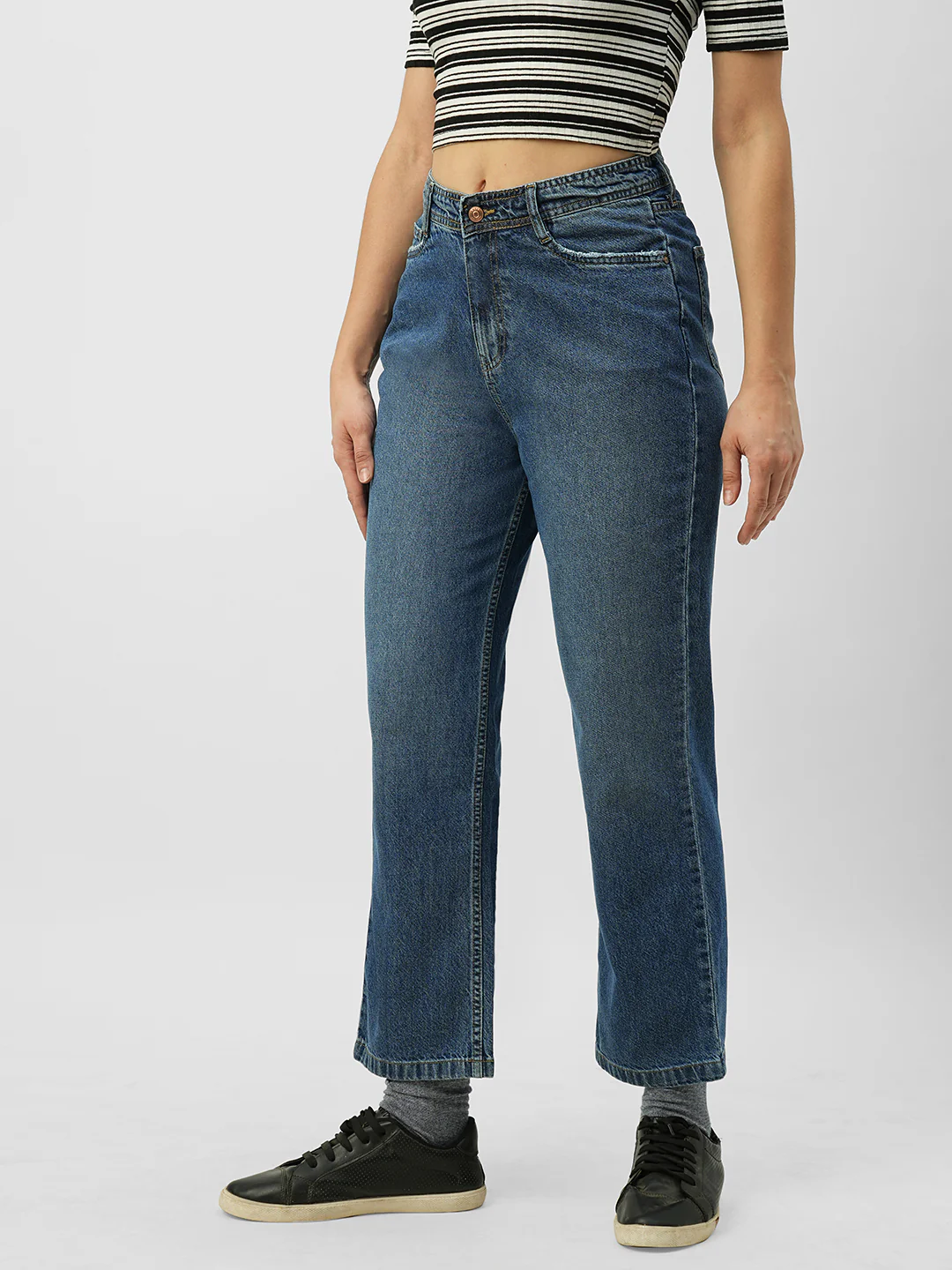Women Blue High-Rise Loose Straight - Image 6