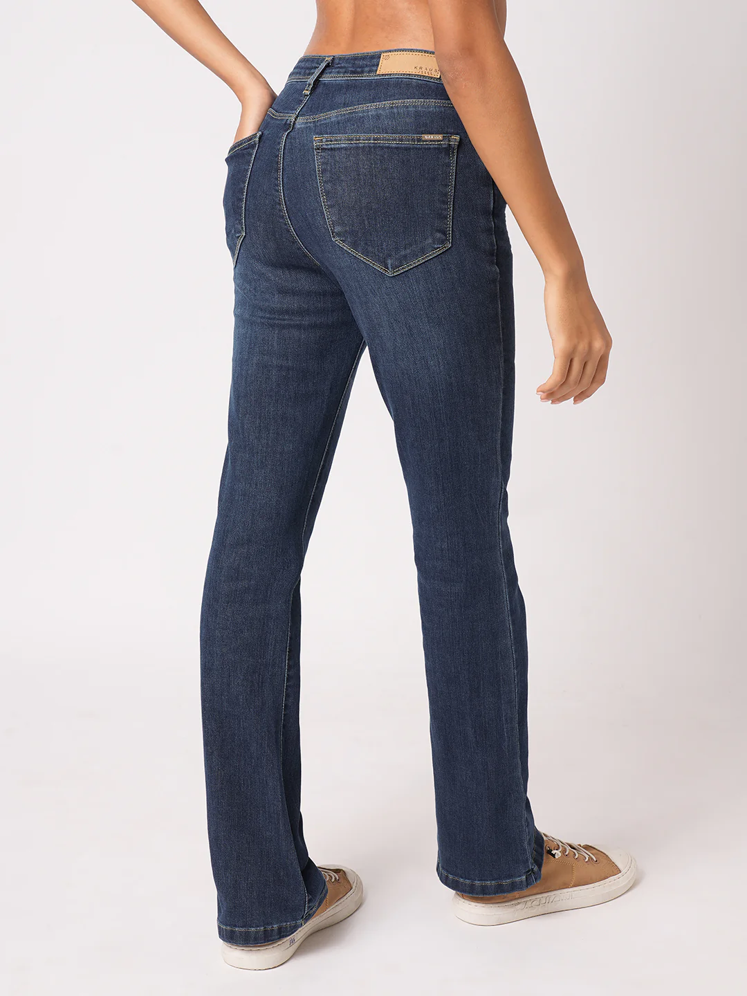 Women Blue High-Rise Mini Flare Jeans - Image 3