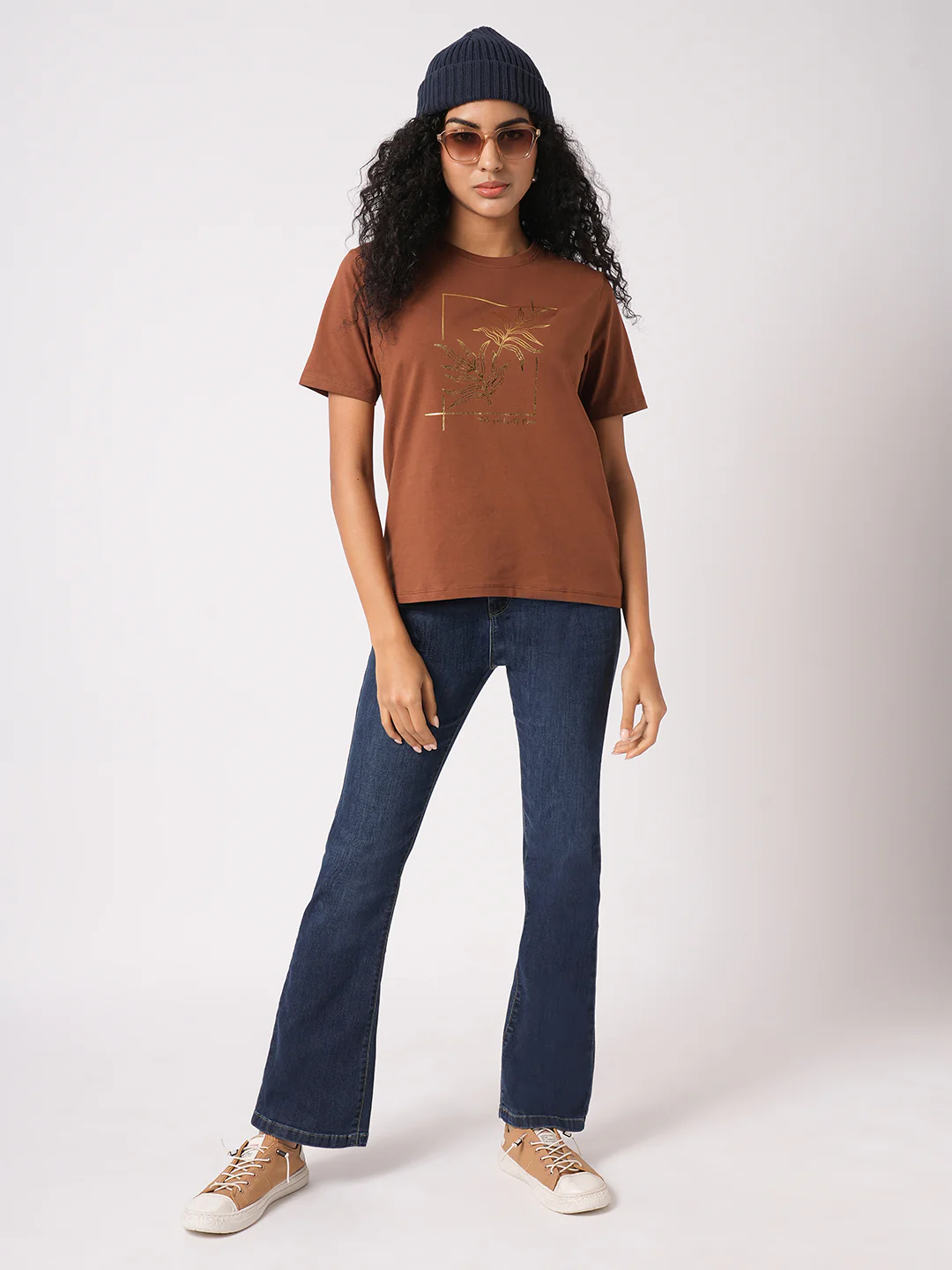 Women Blue High-Rise Mini Flare Jeans - Image 4