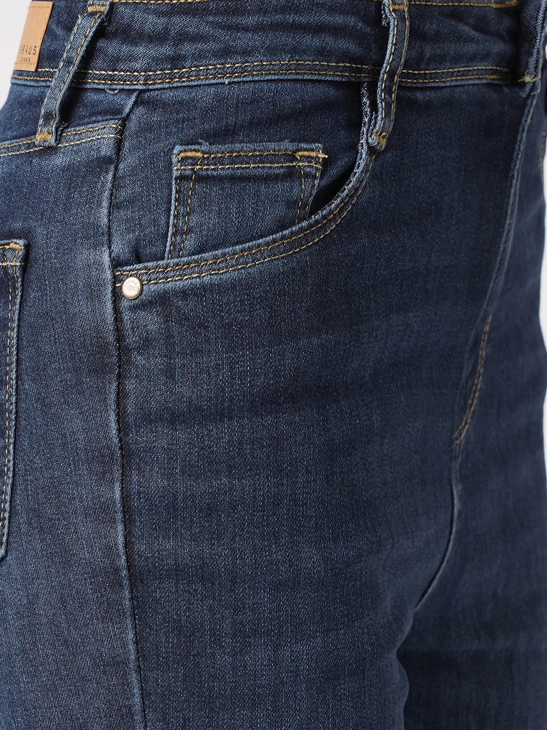 Women Blue High-Rise Mini Flare Jeans - Image 5