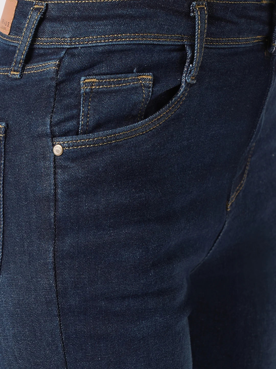 Women Blue High-Rise Mini Flare Jeans - Image 4