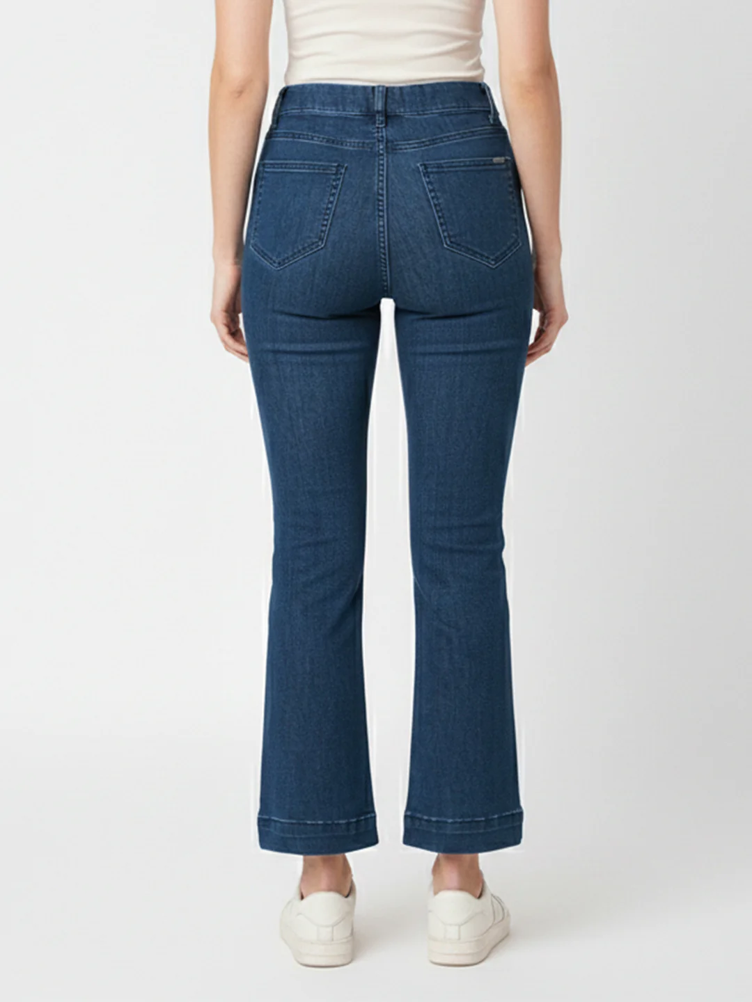 Women Blue High-Rise Mini Flare Jeggings - Image 3
