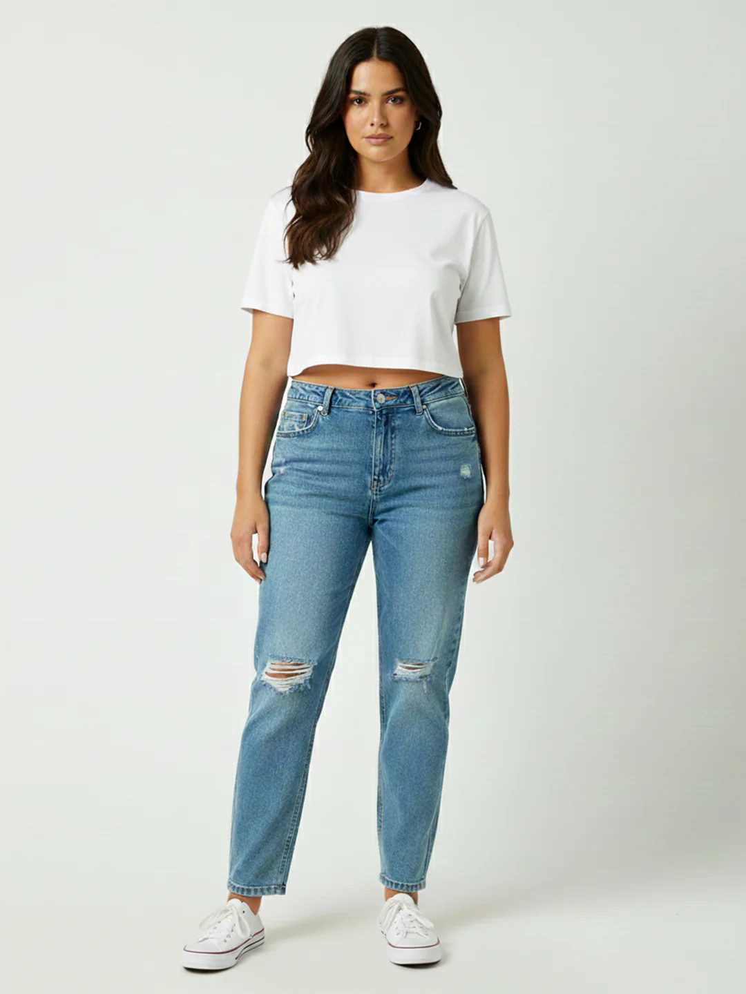 Women Blue High-Rise Mom Fit Jeans - Image 5