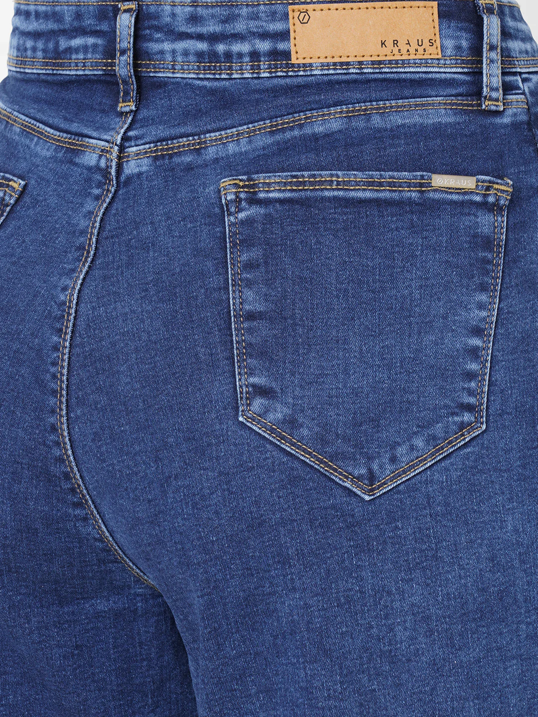 Women Blue High-Rise Parallel Wide Leg Jeans - Image 3