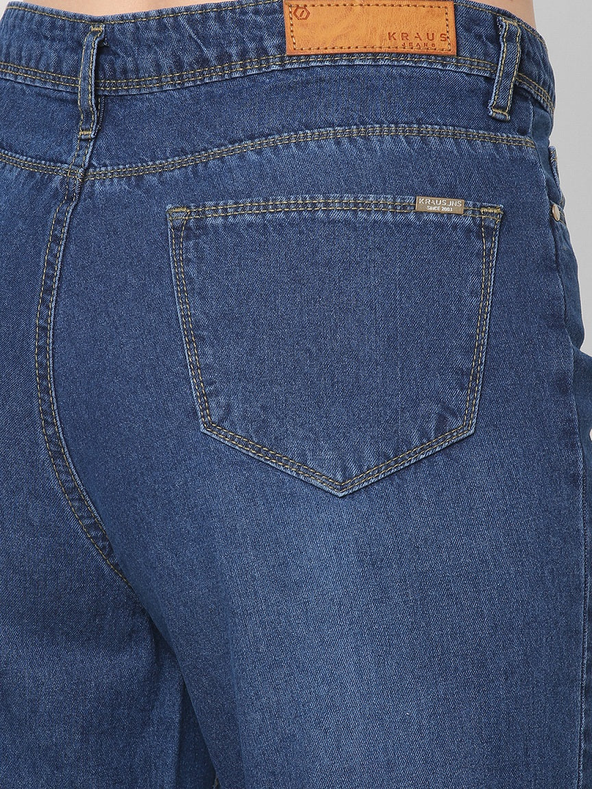 Women Blue High-Rise Parallel Wide Leg Jeans - Image 5