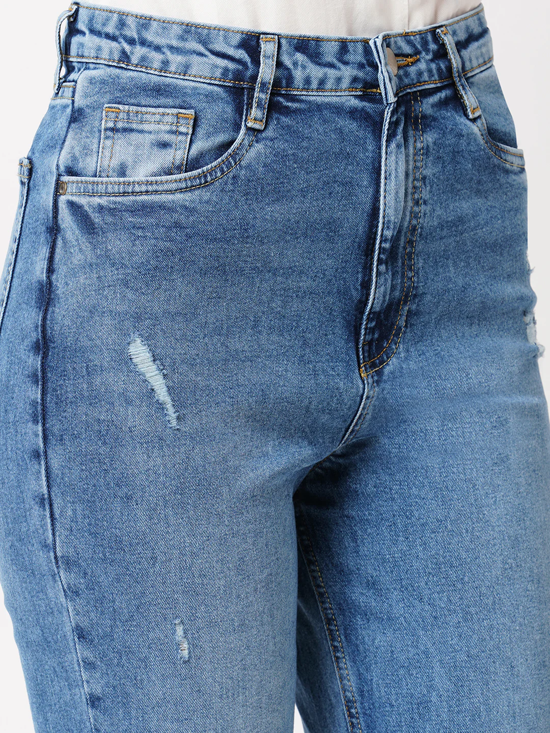Women Blue High-Rise Relax Straight Fit Jeans - Image 5