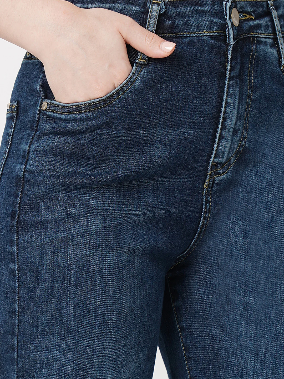 Women Blue High-Rise Relaxed Straight Fit Jeans - Image 6