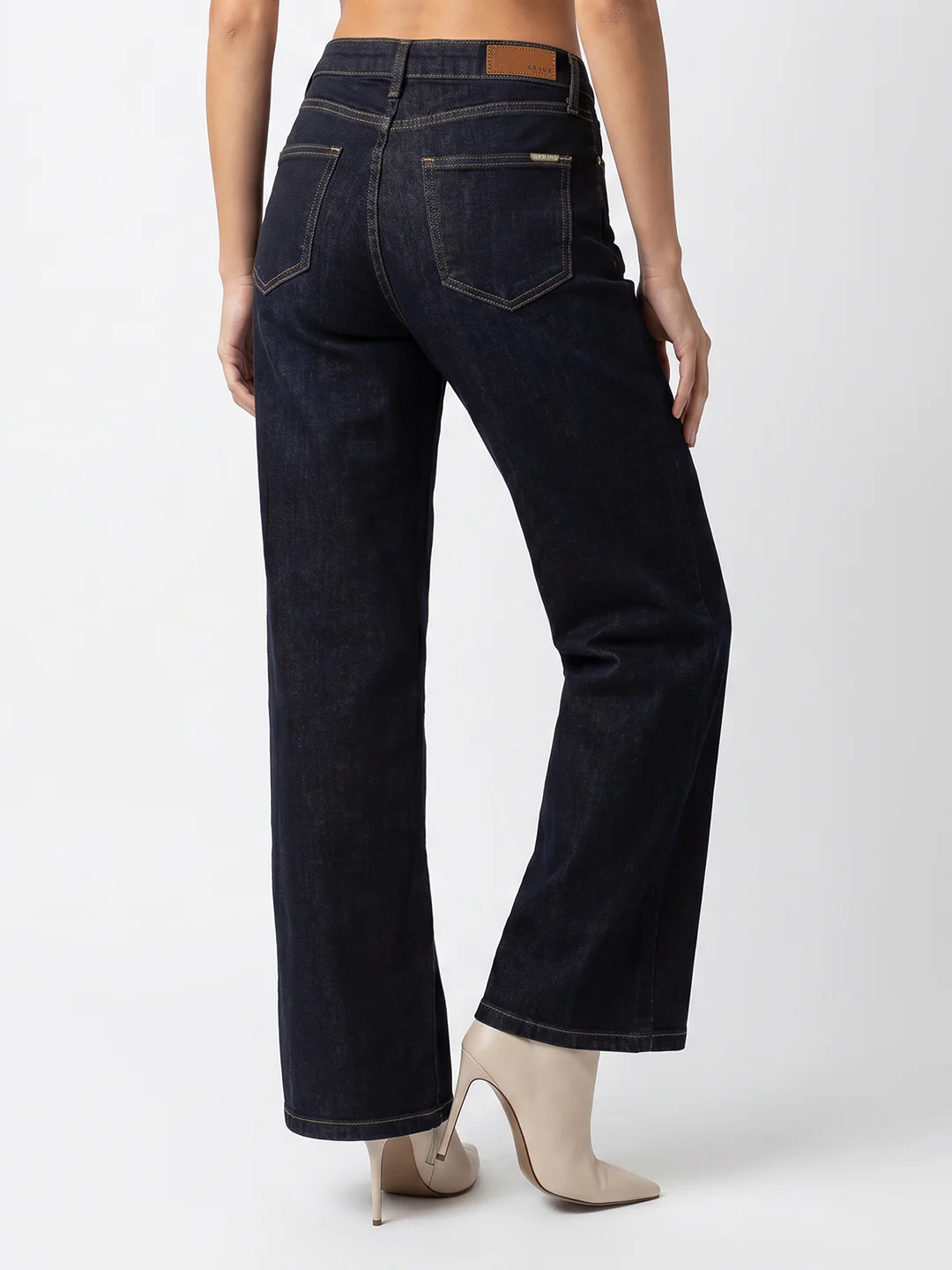 Women Blue High-Rise Ribcage Wide Leg Jeans - Image 3