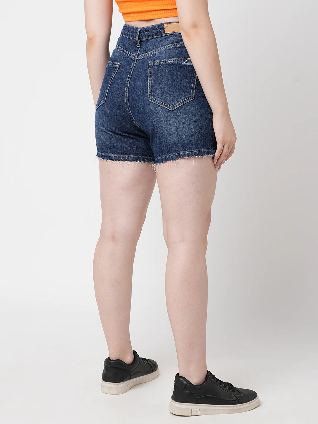 Women Blue High-Rise Shorts - Image 3