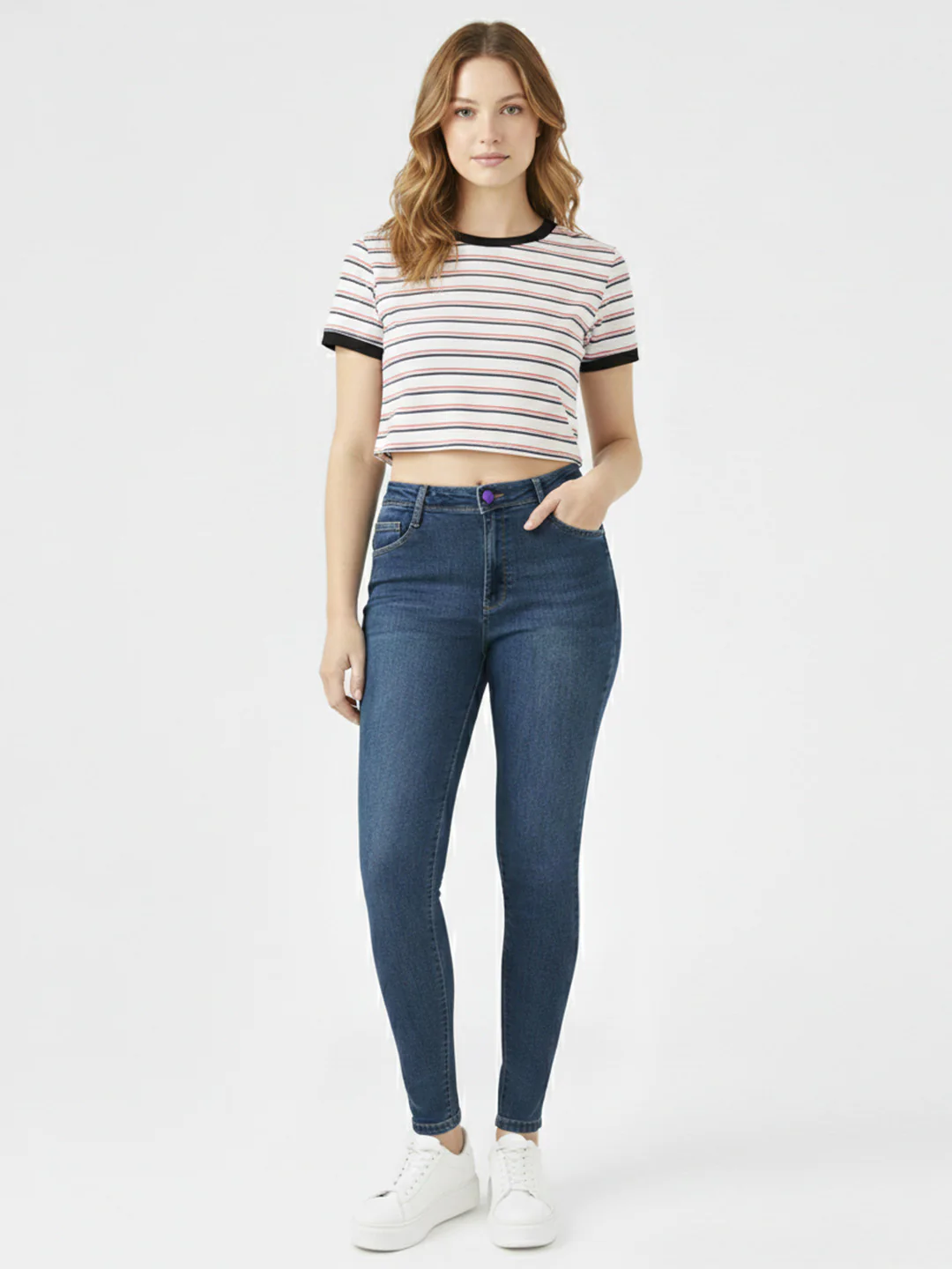 Women Blue High-Rise Skinny Jeans