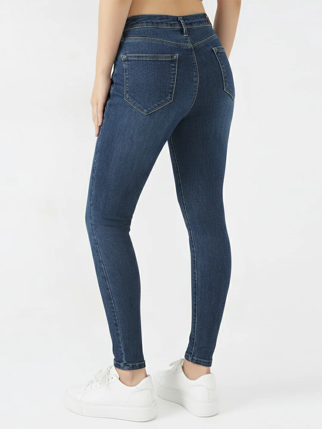 Women Blue High-Rise Skinny Jeans - Image 3