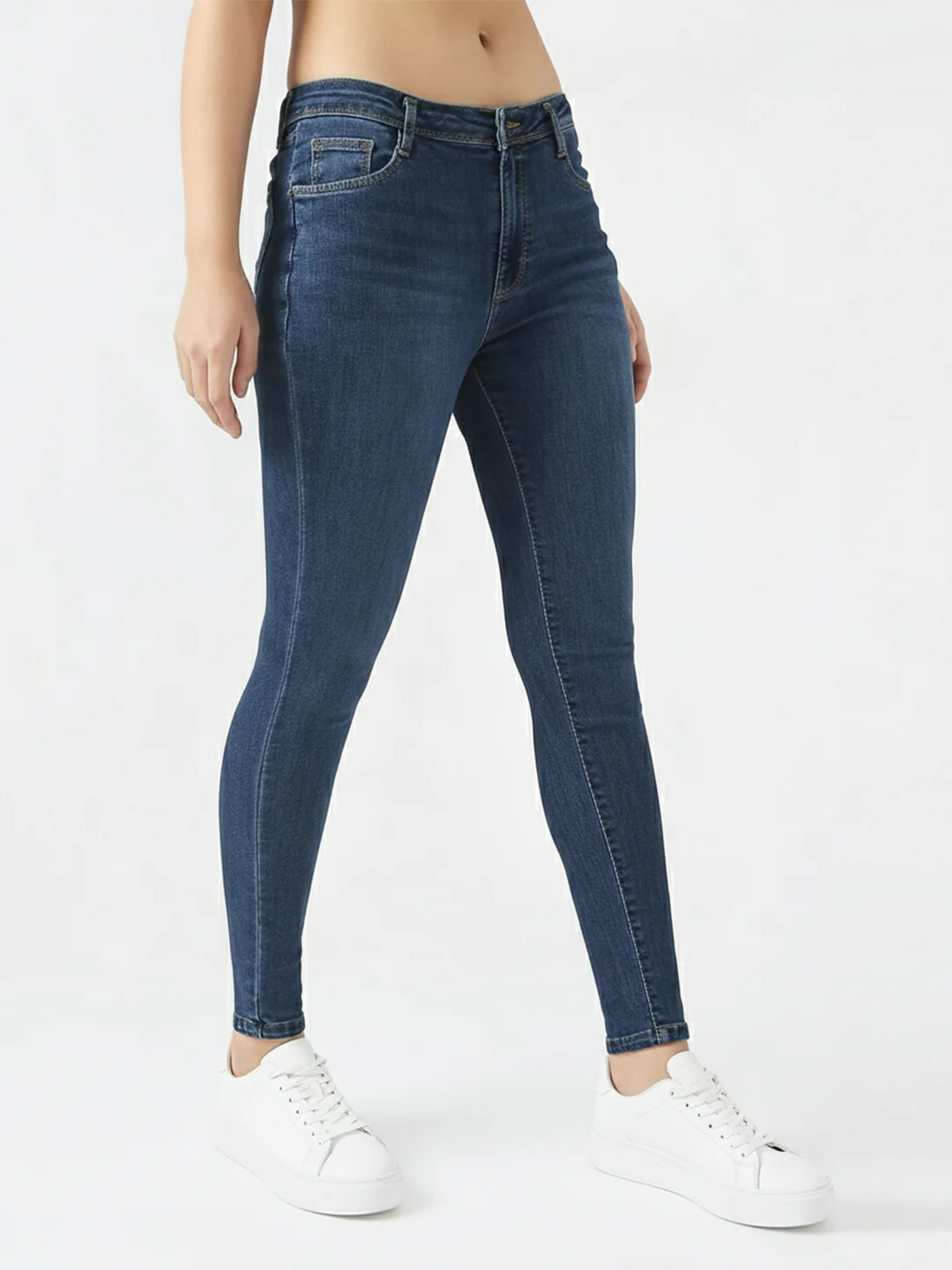Women Blue High-Rise Skinny Jeans - Image 5