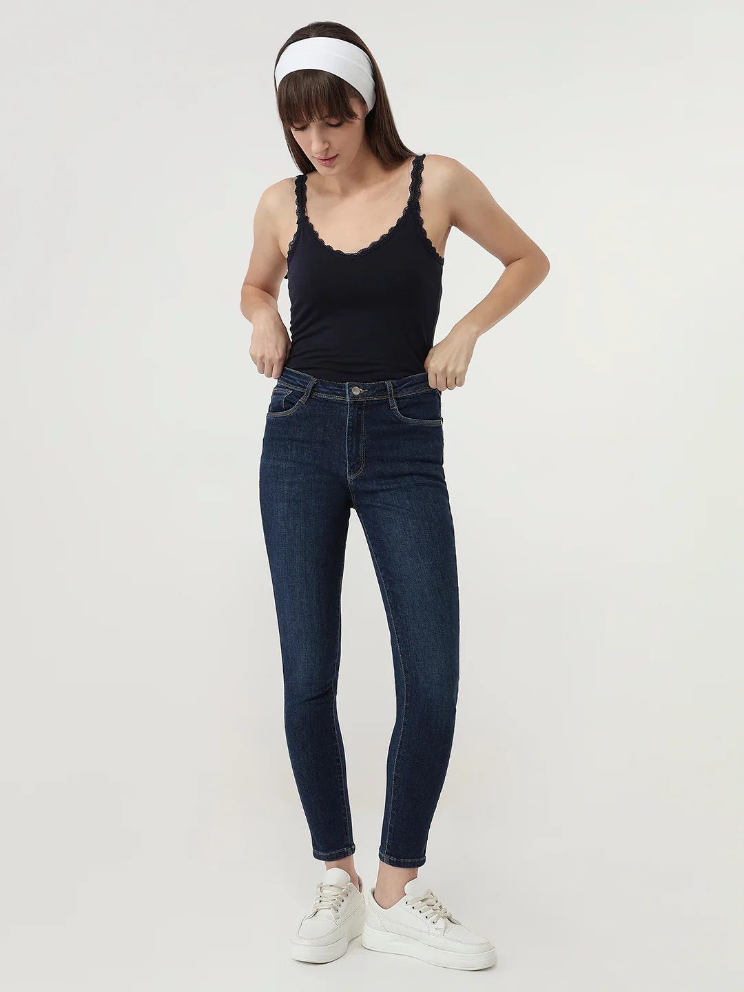 Women Blue High-Rise Skinny Jeans - Image 4