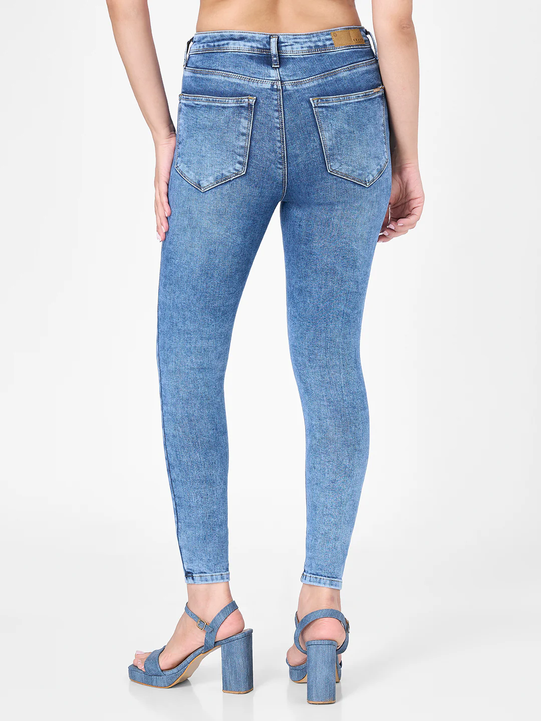 Women Blue High-Rise Skinny Jeans - Image 3