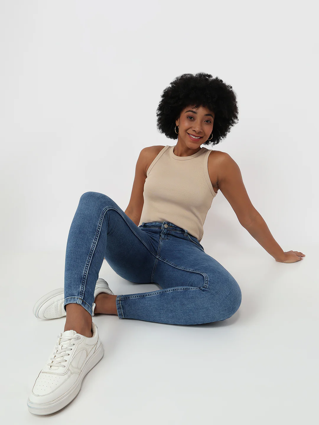 Women Blue High-Rise Skinny Jeans