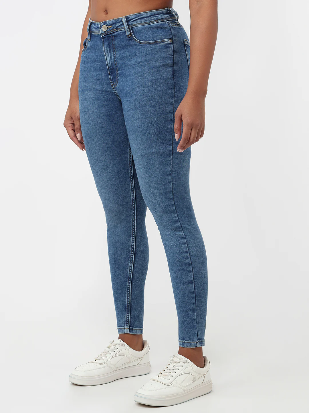 Women Blue High-Rise Skinny Jeans - Image 8
